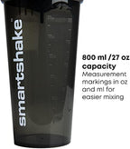 Smartshake Protein Shaker Bottle, (GLOSSY, Black)