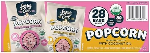 Himalayan Pink Salt Organic Popcorn, Variety Pack, Himalayan Pink, Himalayan Gold, 28 ct./0.65 oz.