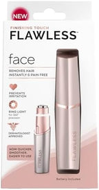 Finishing Touch Flawless Facial Hair Remover for Women, Rose Gold Face Razor with LED Light, Recyclable Packaging