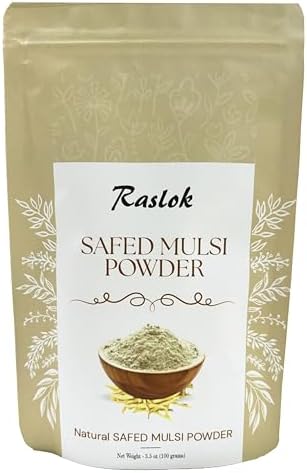 Raslok Pure Safed Musli Powder | White Musli | Svet Musli Powder | Chlorophytum Borivilianum (3.52 Oz)