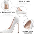 Elisabet Tang Women's High Heels Pumps Closed Pointed Toe Stiletto 4inch Heels Classic Office Special Dressy Wedding Pump Shoes