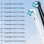 Replacement Heads Compatible with Oral B iO for Gentle Dental Care, Toothbrush Compatible with Oral B iO 2/3/4/5/6/7/8/9/10 Series Electric Toothbrush, Medium Bristles (6 Black/White)