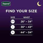 Depend Night Defense Adult Diapers, Incontinence Underwear for Men, Disposable, Overnight, Large, Grey, 56 Count (4 Packs of 14), Packaging May Vary