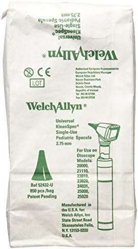 Welch Allyn Universal Kleenspec Pediatric Disposable Ear Specula for Diagnostic Otoscopes, 850 Count