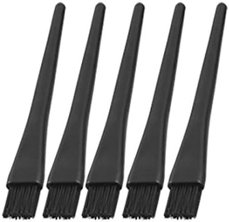 1.5 x 0.5cm Black Plastic Round Handle Anti Static ESD Brush 5 Pcs