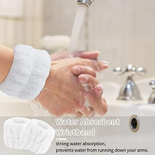 WHAVEL 6 Pairs Wrist Towels for Face Washing, Absorbent Spa Sweatbands to Prevent Liquid Spilling Down Arms