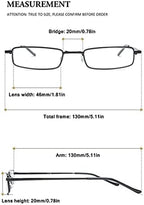 VEVESMUNDO Blue Light Blocking Reading Glasses Portable Metal Lightweight Compact Durable Travel Pocket Readers in tube case