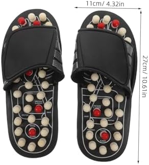minkissy Foot Health Massage Shoes Reflexology Slippers for Men Women Tai Chi Black Dot Acupuncture Massage Footwear for Plantar Fasciitis and Foot Relaxation