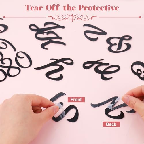Jspupifip 128 Pcs Acrylic Alphanumeric Cake Topper Diy Cake Decoration with Mirror Gold Number 0-9 and Alphabet A-Z Personalized Cake Picks Decor(black)