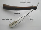 Pure Wood Shaving Razor/Cut Throat Razors/Men Razor (coolcut) + Free Blades & Pouch (wood-r5)