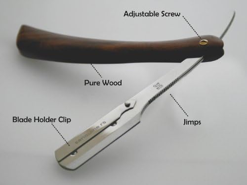 Pure Wood Shaving Razor/Cut Throat Razors/Men Razor (coolcut) + Free Blades & Pouch (wood-r5)