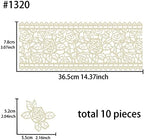Funshowcase Large Pre-Made Ready to Use Edible Cake Lace Rose Blossom Ivory White 14-inch 10-piece Set