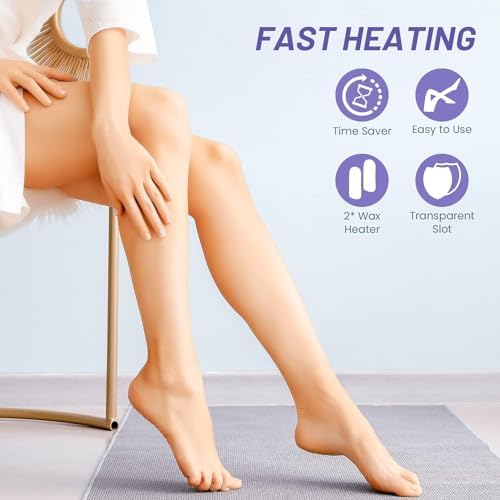 Subay Roll on Wax Warmer Double Cartridges Warmers 110v for Women Men Body Waxing Coarse Hair Removal with Heater Base for Hair, Leg, Face, Armpit, Bikini, Eyebrow, Brazilian