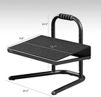 VIVO Ergonomic Height Adjustable Foot Rest Relief Platform, Elevated Stool for Comfortable Sit to Stand Workstation, Non-Slip Surface, Portable, Home Office Classroom Use, Black, STAND-FT01