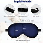 Silk Eye Mask with Adjustable Strap, Satin Blackout Sleeping Mask for Men&Women, Comfortable Blindfold Eyeshade for Night Sleep(Blue)