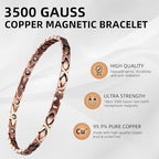MagEnergy Copper Ankle Bracelet for Women, Christian Magnetic Anklets with 3500 Gauss Magnets, Adjustable Biblical Cross Anklet, Jewelry Gift