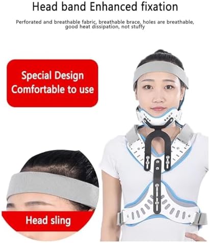 SFKLYU Orthosis Cervical Thoracic Halo Brace Head Neck Chest Orthosis Adjustable Cervical Thoracic Orthosis for Trauma & Post-Op Recovery