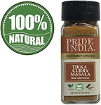 Pride of India – Tikka Curry Masala Seasoning Spice – Gourmet Curry Mix – Ideal for Vegetarian and Meat Dishes – Natural & GMO Free – Easy To Use - 2.4 oz. Small Dual Sifter Bottle