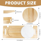Wooden Slide Transfer Board, Transfer Board With Track Pulley Turntable, Heavy-Duty Sliding Board Holds Up To 500 Pounds for Patient Senior And Handicap Move Assist, 2 Handles, 2 Fixed Holes(31x11x1")