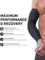 Unisex Active Ax Compression Arm Sleeves (2 Pack) – For Injury Relief, Recovery, Enhanced Performance – Made in USA