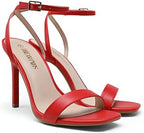 DREAM PAIRS Women’s High Stilettos Open Square Toe Ankle Strap Heels Sexy Comfort Strappy Dress Shoes Wedding Bridal Pumps Sandals