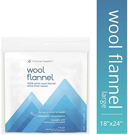 Home Health Wool Flannel - 100% White Wool, Extra Thick Weave, Unbleached, No Synthetics, For Castor Oil Packs, Reusable - Cruelty-Free, Eco-Friendly - Small Size, 12in x 18in