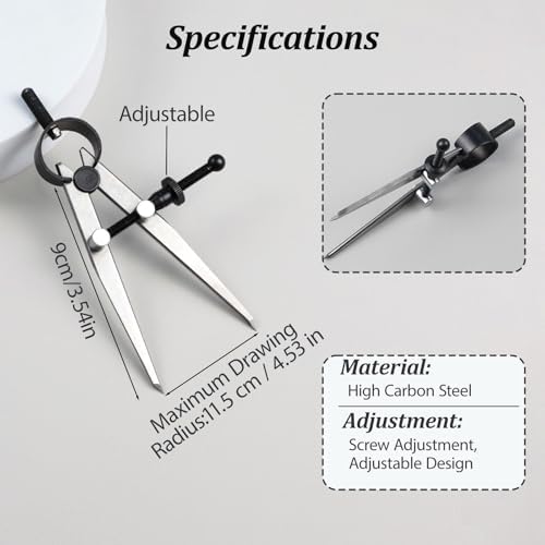 6-Inch Adjustable Lockable Steel Divider – Precision Leather, Wood & Metal Working Compass for Circles, Arcs, and Measurements
