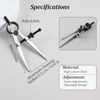 6-Inch Adjustable Lockable Steel Divider – Precision Leather, Wood & Metal Working Compass for Circles, Arcs, and Measurements