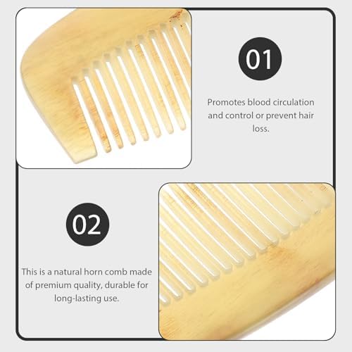 Horn Comb Horn Pocket Comb Hair Beard Detangling Fine Anti-Static for Women Men