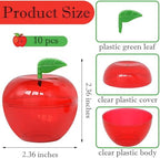 10 Pcs Mini Christmas Apple Container Plastic Filled Bobbing Apple Containers for Graduation Thank You Teacher Gift, Back to School Gift, Party Favors