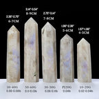 Runyangshi 1PCS Natural Crystal Moonstone Tower 1.96"-2.36" (5-6 cm) 6 Faceted Single Point Prism Healing Crystal Wand for Meditation Reiki Chakra Therapy