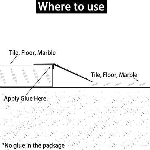 Trimold Aluminum Floor Transition Strip Flooring Reducer, Suitable for Doorways Threshold Ramp Tile Laminate, Bridge the Height Between 0.3-1.6 Inch (2.9Ft x 3.9In, Matte Silver)