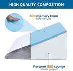 Sasttie Wedge Pillow, 12 Inch Memory Foam Bed Wedge Pillow for Sleeping, Acid Reflux, Back Pain, Post Surgery, and Snoring, Designed with Washable Cover, Cool Gray