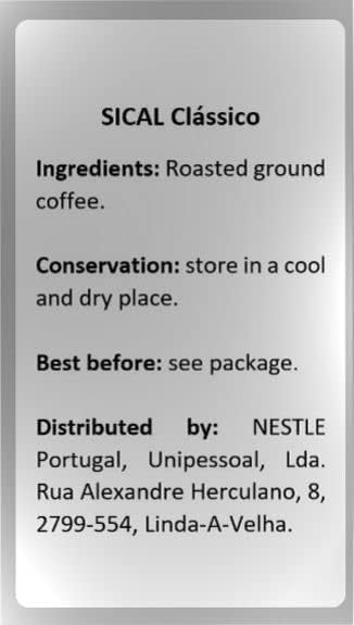Sical Clássico Portuguese Ground Coffee, 5 Estrelas Blend, 7.7 oz (220g) – Pack of 1