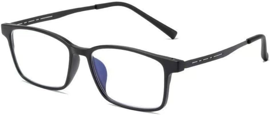 High Quality Pure Titanium Anti Blue Light Reading Glasses, Ultra Light Comfort Eyeglasses for Men Daily Office Use(Matte black,Strength 350)