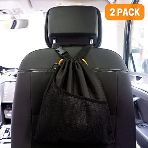 GNEGNI 2PCS Car Garbage Can, Hanging Car Trash Bag with Waterproof Leakproof Lining