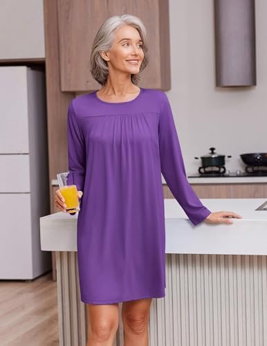 Deyeek Hospital Gowns for Women Open Back Tear Away Post Surgery Dress Long Sleeve with Shoulder Snaps Adaptive Nightgowns