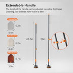 Tile Tub Scrubber Brush with 3 Different Function Cleaning Heads and 56" Extendable Long Handle-No Scratch Shower Scrubber for Cleaning Bathroom Kitchen Toilet Wall,Bathtub,Sink,Grey