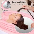 Portable Inflatable Hair Washing Basin for Bedridden - Wash Hair Inflatable Shampoo Bowl with Scalp Massager For Elderly,Disabled,Injured,Ideal Inflatable Sink (1 Shampoo Basin+ 1 Scalp Massager)