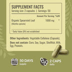 HERBAMAMA Spearmint Capsules - 1000 mg Spearmint Leaf Capsules for Digestive Support - Vegan, Non-GMO Digestive & Skin Supplement - 50-Day Supply