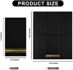 Hunanyume 100pcs 3-Ply Black and Gold Paper Napkins, Black Elegant Dinner Napkins, Gold Foil Guest Napkins Disposable Hand Towels for Bathroom Wedding Anniversary Birthday Holiday Party Graduation