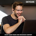 SKYOAK 2 Pack Premium Quality Progressive Multifocus Half Frame Reading Glasses for Men, No-Line Blue Light Blocking Computer Readers Multifocal Eyeglasses with TR90 Temples, Black and Gunmetal +2.5x