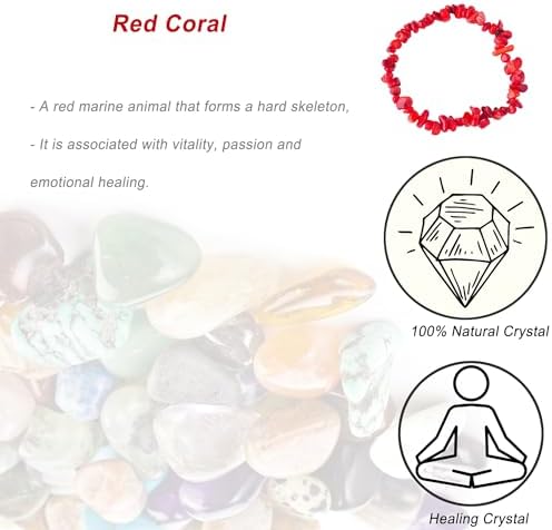 Erliway Crystals Stretch Bracelet Irregular Beads Stretch Bracelet Healing Crystals Chips Bracelet Natural Gemstone Bracelets for Women Jewelry Reiki Meditation