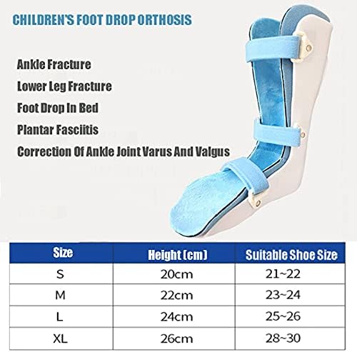 HUANGJUN Children's Foot Drop Orthosis, Kids Foot Splint Othopedic Ankle Night Splint Support for Varus Correction Foot Support,Left,S
