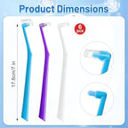 6 Pack Angled End-Tuft Toothbrushes with Covers for Orthodontic Wisdom Teeth Care, Small Head Single Tuft Dental Brush for Plaque Removal, Braces, Interdental Cleaning, Soft Bristles for Oral Care