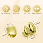 Teeth Single Tooth Cap Gold Caps for Women and Men Hip Hop Grillz Dental Mouth Piece Fake Open Face Grills Kit Stylish Golds for Girls Painted Hip Hop Accessories