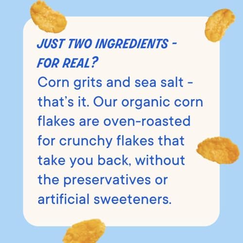 The Real Cereal Company, Organic Corn Flakes Cereal 3-Pack, Zero Sugar, Gluten Free, Non-GMO, Made in USA