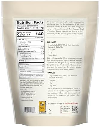 Bob's Red Mill Organic Buttermilk Pancake & Waffle Mix, 24 oz (Pack of 1) - Organic, Kosher, Packaging May Vary