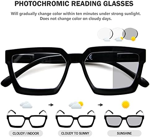 Eyekepper Transition Photochromic Reading Glasses Women Black +3.00