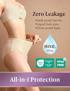 AIRCUTE Washable Adult Urine Incontinence Underwear for Women Leak Proof Absorbent Bladder Protective Panties (Large, 5 Pack)